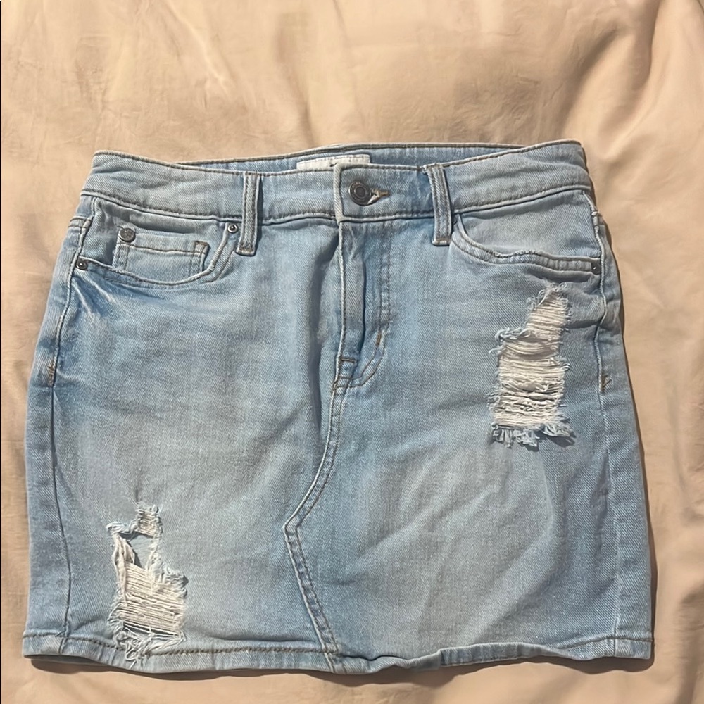 Denim Mini Skirt - Light Blue
